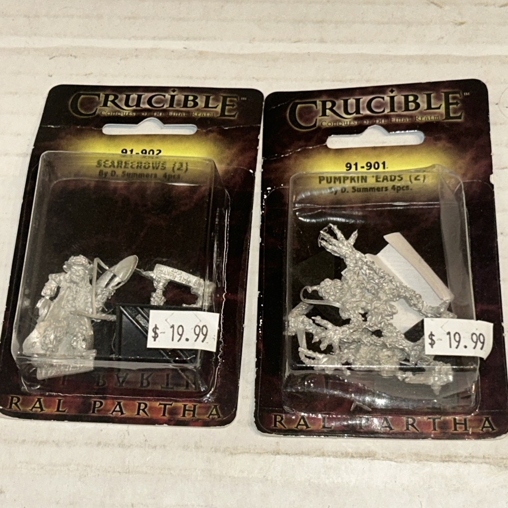 Ral Partha Crucible Scary Halloween Scarecrows & Pumpkin Heads‎ 91-901 91-902